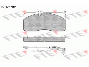 FTE BL1757B2 stabdžių trinkelių rinkinys, diskinis stabdys 
 Techninės priežiūros dalys -> Papildomas remontas
81 50804 6028, 81 50820 5011, 81 50820 6009