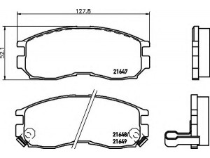 HELLA 8DB 355 006-471 stabdžių trinkelių rinkinys, diskinis stabdys 
 Techninės priežiūros dalys -> Papildomas remontas
MB699174, MB699266, MB699702, MB858375