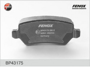 FENOX BP43175 stabdžių trinkelių rinkinys, diskinis stabdys 
 Techninės priežiūros dalys -> Papildomas remontas
1605128, 95507655, 95507655