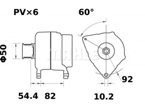 MAHLE ORIGINAL MG 164 kintamosios srovės generatorius