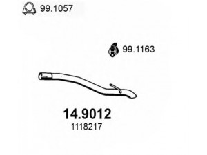 ASSO 14.9012 išleidimo kolektorius 
 Išmetimo sistema -> Išmetimo vamzdžiai
1118217, 1336992, 1459873