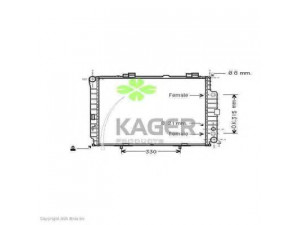 KAGER 31-0627 radiatorius, variklio aušinimas 
 Aušinimo sistema -> Radiatorius/alyvos aušintuvas -> Radiatorius/dalys
2105003203, 2105006603