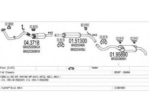MTS C380438001626 išmetimo sistema 
 Išmetimo sistema -> Išmetimo sistema, visa