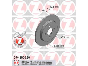 ZIMMERMANN 590.2806.20 stabdžių diskas 
 Stabdžių sistema -> Diskinis stabdys -> Stabdžių diskas
42431-52080