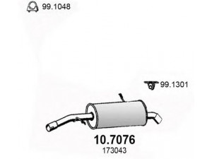 ASSO 10.7076 galinis duslintuvas 
 Išmetimo sistema -> Duslintuvas
1726YG, 1726YJ, 1726ZG, 1726ZW