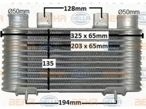 HELLA 8ML 376 900-561 tarpinis suslėgto oro aušintuvas, kompresorius