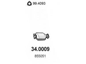 ASSO 34.0009 katalizatoriaus keitiklis 
 Išmetimo sistema -> Katalizatoriaus keitiklis
25131807, 855040, 855051, 855140
