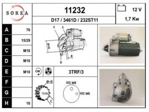 EAI 11232 starteris 
 Elektros įranga -> Starterio sistema -> Starteris
1027300, 6203379, 6683311, 7003145