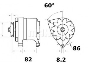 MAHLE ORIGINAL MG 249 kintamosios srovės generatorius
8366 596 45, V836666738