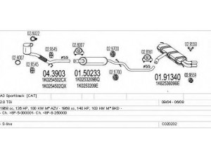 MTS C020232000595 išmetimo sistema 
 Išmetimo sistema -> Išmetimo sistema, visa