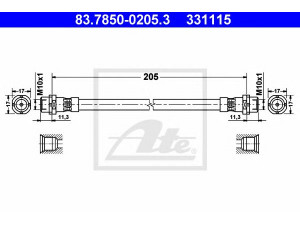 ATE 83.7850-0205.3 stabdžių žarnelė 
 Stabdžių sistema -> Stabdžių žarnelės
34 32 6 776 867, 34 32 6 788 439