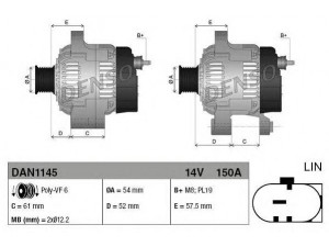 DENSO DAN1145 kintamosios srovės generatorius 
 Elektros įranga -> Kint. sr. generatorius/dalys -> Kintamosios srovės generatorius
51907673, 51907673