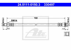 ATE 24.5111-0150.3 stabdžių žarnelė 
 Stabdžių sistema -> Stabdžių žarnelės
77 04 002 443