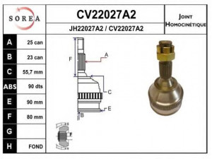 EAI CV22027A2K jungčių komplektas, kardaninis velenas 
 Ratų pavara -> Sujungimai/komplektas