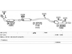MTS C260543009677 išmetimo sistema 
 Išmetimo sistema -> Išmetimo sistema, visa