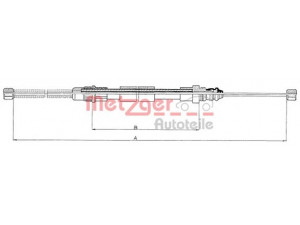 METZGER 11.6592 trosas, stovėjimo stabdys 
 Stabdžių sistema -> Valdymo svirtys/trosai
7700 781 393