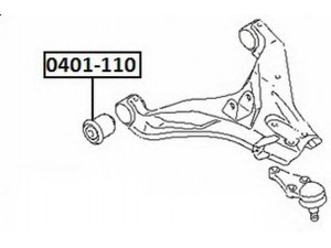 ASVA 0401-110 valdymo svirties/išilginių svirčių įvorė 
 Ašies montavimas/vairavimo mechanizmas/ratai -> Valdymo svirtis/pasukamosios svirties sujungimas -> Montavimas/sutvirtinimas
MR992256
