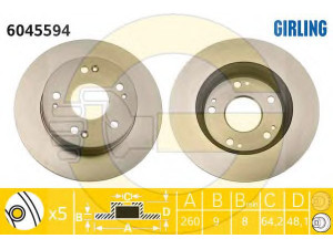GIRLING 6045594 stabdžių diskas 
 Dviratė transporto priemonės -> Stabdžių sistema -> Stabdžių diskai / priedai
42510ST7R00, 42510SZ3000
