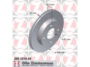 ZIMMERMANN 200.2510.00 stabdžių diskas 
 Dviratė transporto priemonės -> Stabdžių sistema -> Stabdžių diskai / priedai
40206-0M601, 40206-0M602