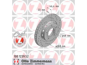 ZIMMERMANN 100.1239.52 stabdžių diskas 
 Stabdžių sistema -> Diskinis stabdys -> Stabdžių diskas
4D0 615 601 B