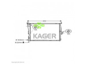 KAGER 31-3585 radiatorius, variklio aušinimas 
 Aušinimo sistema -> Radiatorius/alyvos aušintuvas -> Radiatorius/dalys
17113400013