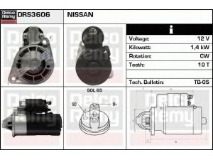 DELCO REMY DRS3606 starteris 
 Elektros įranga -> Starterio sistema -> Starteris
M1T71081, M1T72181, M1T72181A, M1T72182
