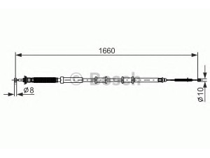 BOSCH 1 987 477 973 trosas, stovėjimo stabdys 
 Stabdžių sistema -> Valdymo svirtys/trosai
55700926
