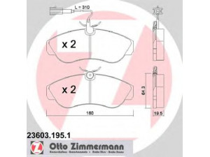 ZIMMERMANN 23603.195.1 stabdžių trinkelių rinkinys, diskinis stabdys 
 Techninės priežiūros dalys -> Papildomas remontas
77362233, 9948629, 425224, 425225