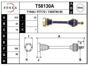 EAI T58130A kardaninis velenas 
 Ratų pavara -> Kardaninis velenas
7722660