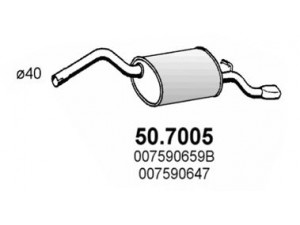 ASSO 50.7005 galinis duslintuvas 
 Išmetimo sistema -> Duslintuvas
007590647, 007590659, 007590659B