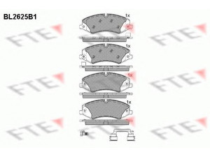 FTE BL2625B1 stabdžių trinkelių rinkinys, diskinis stabdys 
 Techninės priežiūros dalys -> Papildomas remontas
LR021253, LR026220, LR026221, LR032063