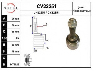 EAI CV22251K jungčių komplektas, kardaninis velenas 
 Ratų pavara -> Sujungimai/komplektas
HA-06B-02
