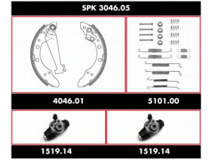 REMSA SPK 3046.05 stabdžių rinkinys, būgniniai stabdžiai 
 Stabdžių sistema -> Būgninis stabdys -> Stabdžių remonto rinkinys