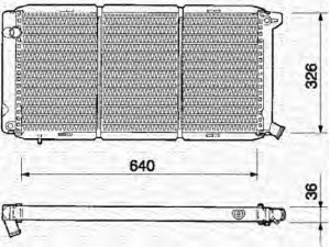 MAGNETI MARELLI 350213331000 radiatorius, variklio aušinimas 
 Aušinimo sistema -> Radiatorius/alyvos aušintuvas -> Radiatorius/dalys
21211301010, 1300T4, 130596, 130598