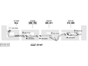 BOSAL 070.091.50 išmetimo sistema 
 Išmetimo sistema -> Išmetimo sistema, visa
