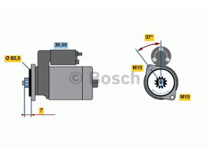 BOSCH 0 986 020 751 starteris 
 Elektros įranga -> Starterio sistema -> Starteris
M 001 T 60581, M 001 T 61181, M 1 T 60581