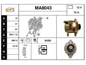 SNRA MA8043 kintamosios srovės generatorius
B33M18300A, LR170764