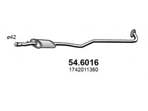 ASSO 54.6016 vidurinis duslintuvas 
 Išmetimo sistema -> Duslintuvas
1742011350, 1742011360