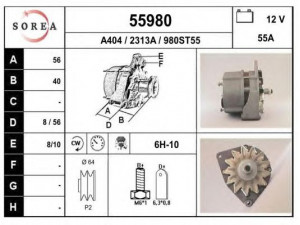 EAI 55980 kintamosios srovės generatorius 
 Elektros įranga -> Kint. sr. generatorius/dalys -> Kintamosios srovės generatorius
1323488, 1323912