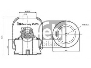 FEBI BILSTEIN 45663 dėklas, pneumatinė pakaba
628 320 08 25, 628 320 08 25