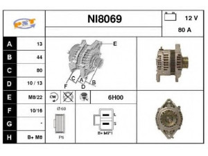 SNRA NI8069 kintamosios srovės generatorius 
 Elektros įranga -> Kint. sr. generatorius/dalys -> Kintamosios srovės generatorius
A2TB3191, A3TB0091, A3TB3191, 231004M510