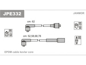 JANMOR JPE332 uždegimo laido komplektas 
 Kibirkšties / kaitinamasis uždegimas -> Uždegimo laidai/jungtys
8 BGA-18-140, 8 BGA-18-140A, F85489182A