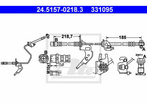 ATE 24.5157-0218.3 stabdžių žarnelė 
 Stabdžių sistema -> Stabdžių žarnelės
13116136, 13334945, 5 62 146, 55 62 247