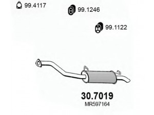 ASSO 30.7019 galinis duslintuvas 
 Išmetimo sistema -> Duslintuvas
MR481153