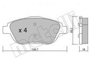 METELLI 22-0852-0 stabdžių trinkelių rinkinys, diskinis stabdys 
 Techninės priežiūros dalys -> Papildomas remontas
1607083180, 4254.31