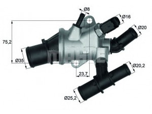 MAHLE ORIGINAL TI 162 88 termostatas, aušinimo skystis 
 Aušinimo sistema -> Termostatas/tarpiklis -> Thermostat
46795667, 60816475
