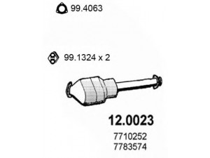 ASSO 12.0023 katalizatoriaus keitiklis 
 Išmetimo sistema -> Katalizatoriaus keitiklis
7710252, 7783574, 7794798, 7710252