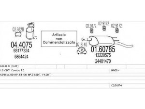 MTS C251074022845 išmetimo sistema 
 Išmetimo sistema -> Išmetimo sistema, visa