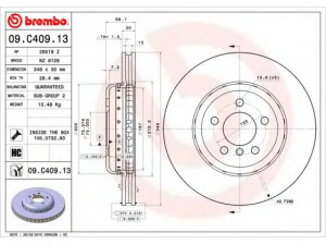 BREMBO 09.C409.13 stabdžių diskas 
 Dviratė transporto priemonės -> Stabdžių sistema -> Stabdžių diskai / priedai
34116775277