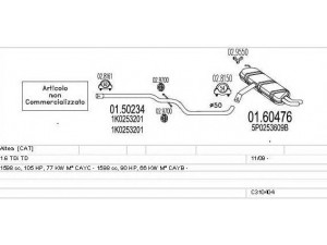 MTS C310404024013 išmetimo sistema 
 Išmetimo sistema -> Išmetimo sistema, visa